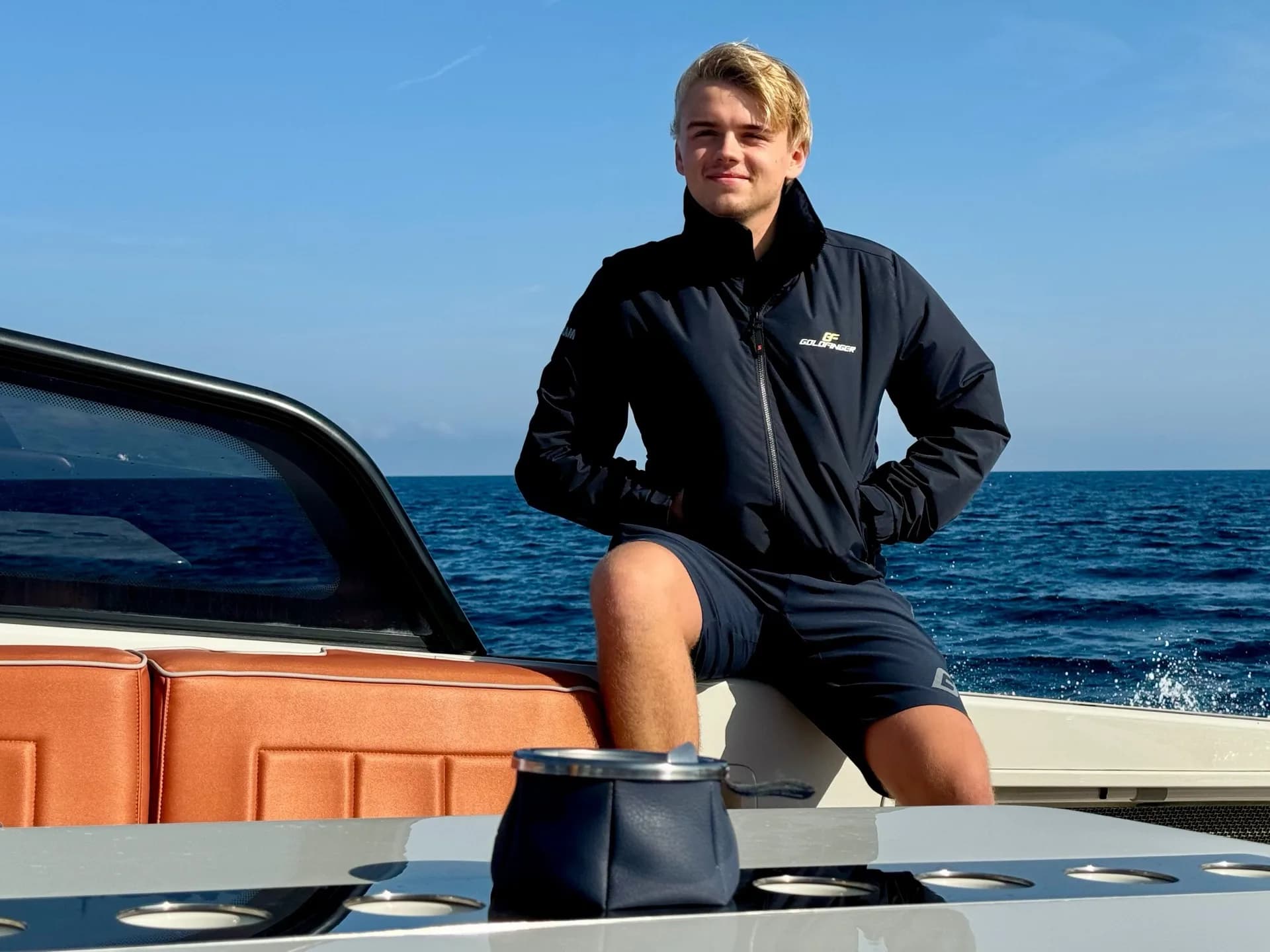 Valentijn, MareFun captain, relaxing on the deck of a luxury yacht